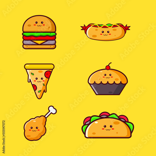 cute cartoon vector icon illustration, perfect for sticker, card ,etc.