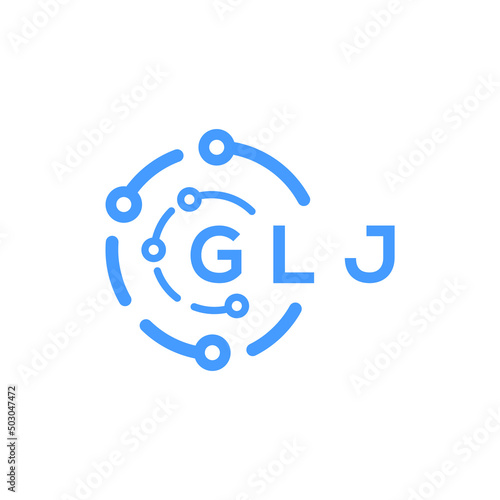 GLJ technology letter logo design on white background. GLJ creative initials technology letter logo concept. GLJ technology letter design. 