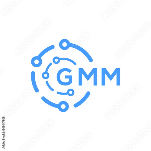 GMM technology letter logo design on white  background. GMM creative initials technology letter logo concept. GMM technology letter design.
 photo