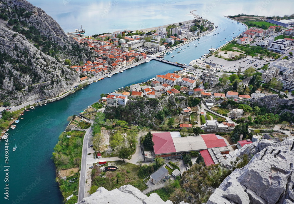 Townscape of Omis in Croatia