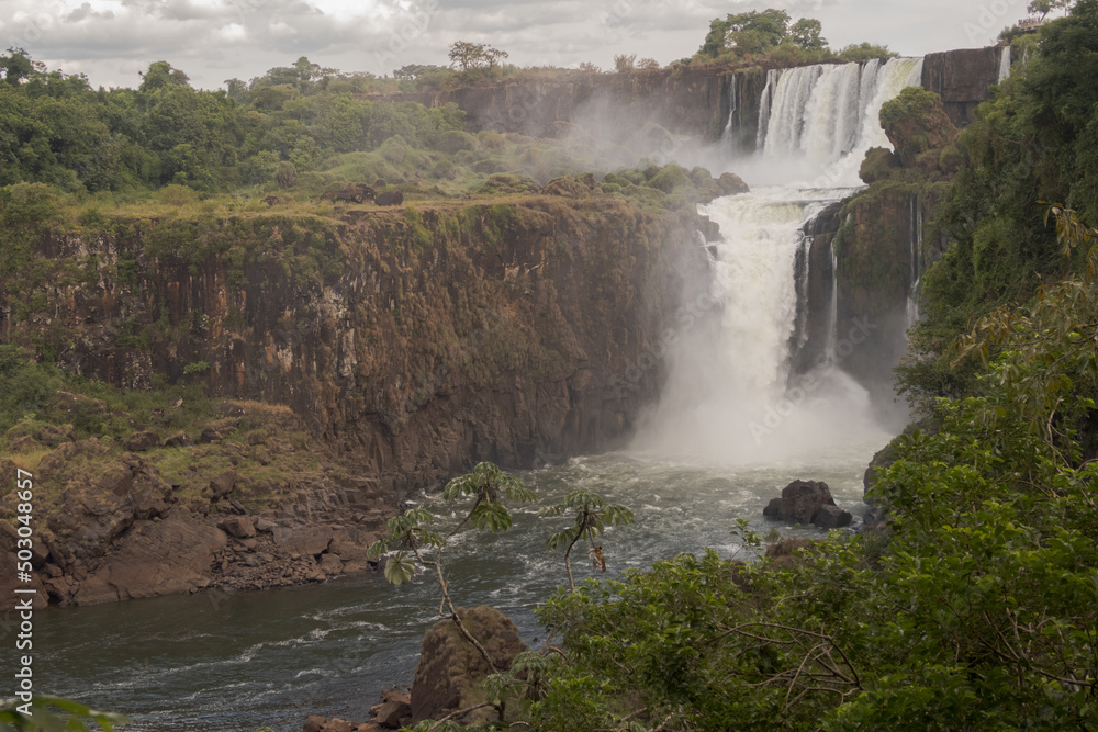 One of the many waterfalls in Iguazu National Park in Brazil and Argentina