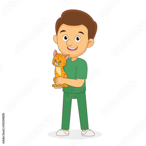 Veterinary doctor in veterinary clinic with ill cat