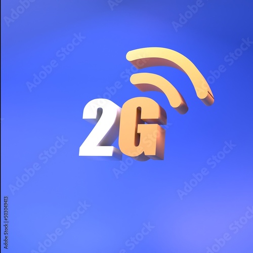 2g connection icon. Mobile communication concept. 3d render.