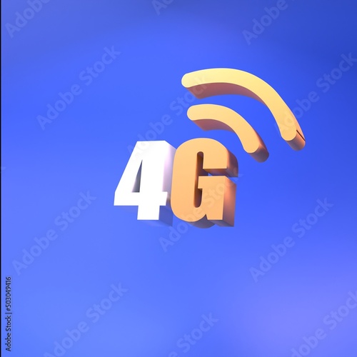 4g connection icon. Mobile communication concept. 3d render.