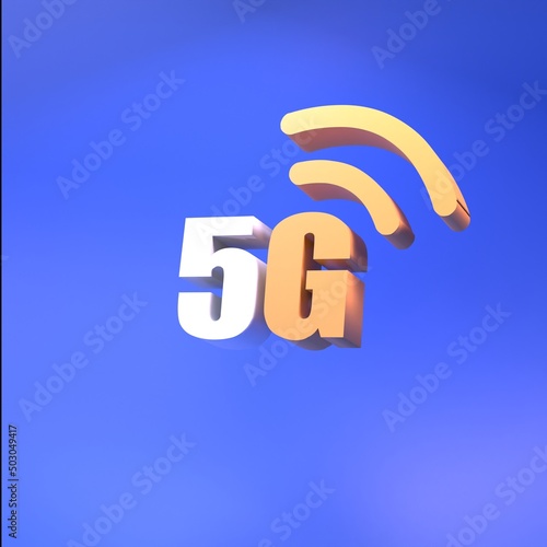 5g connection icon. Mobile communication concept. 3d render.