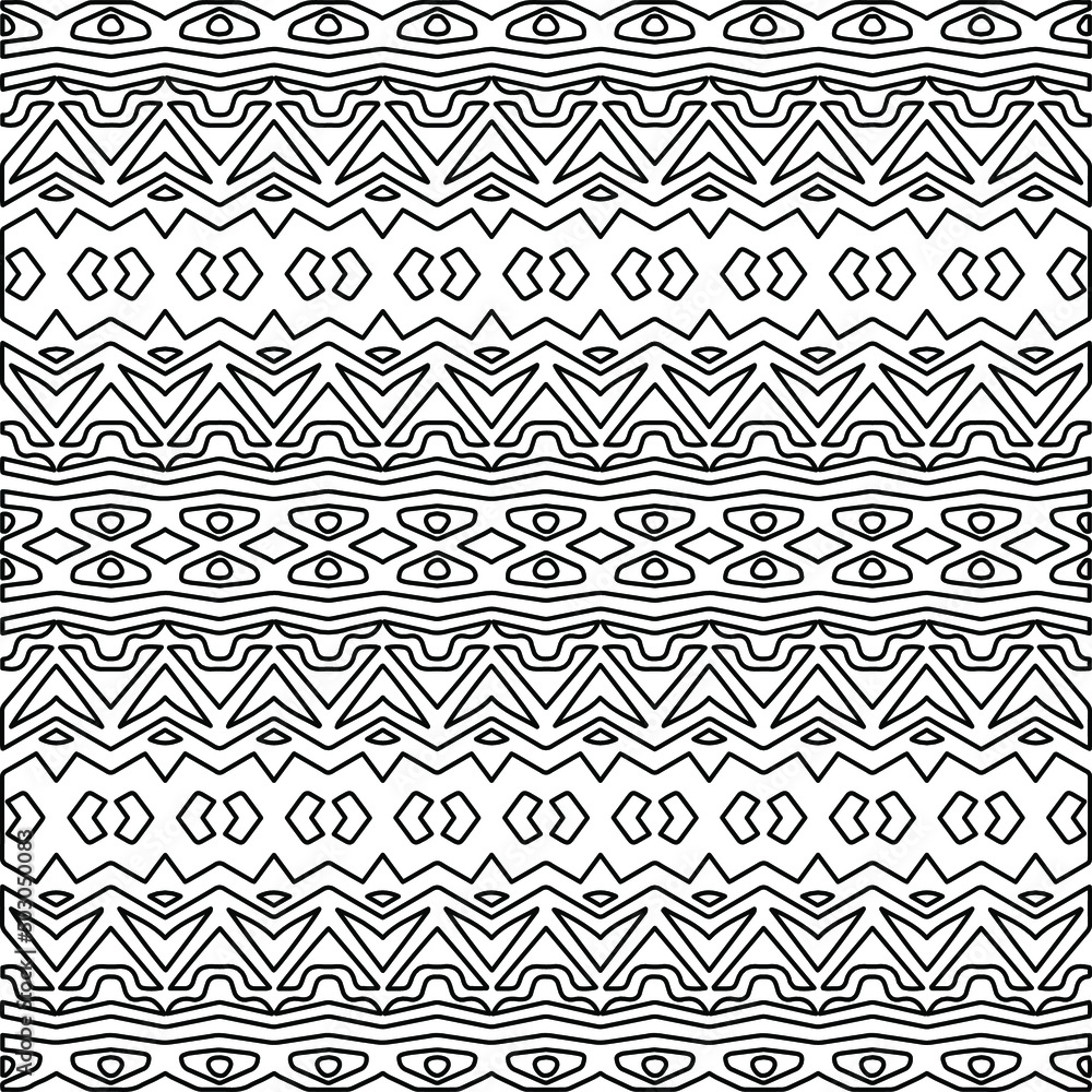 Stylish texture with figures from lines.
Abstract geometric black and white pattern for web page, textures, card, poster, fabric, textile. Monochrome graphic repeating design. Stylish texture with figures from lines.
Abstract geometric black and white pattern for web page, textures, card, poster, fabric, textile. Monochrome graphic repeating design.
