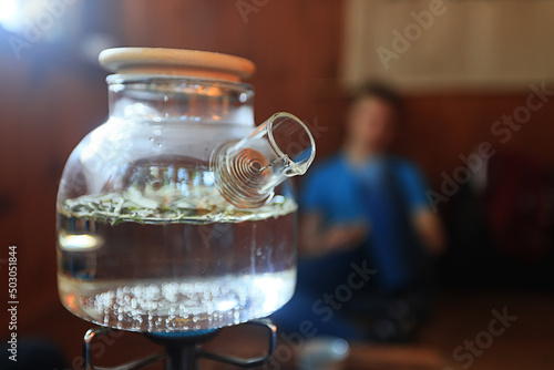 Canvastavla chinese tea ceremony glass teapot brewed