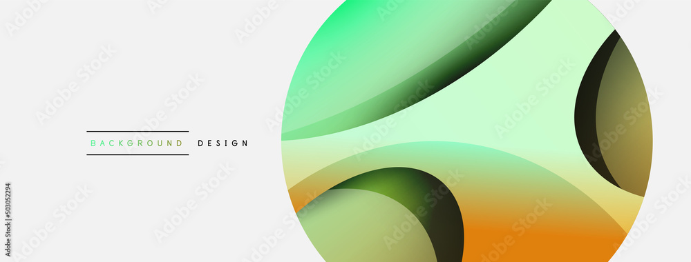 Creative geometric wallpaper. Minimal abstract background. Circle and wave composition vector illustration for wallpaper banner background or landing page Creative geometric wallpaper. Minimal abstract background. Circle and wave composition vector illustration for wallpaper banner background or landing page