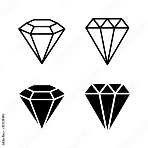 Diamond icons vector. diamond gems sign and symbol