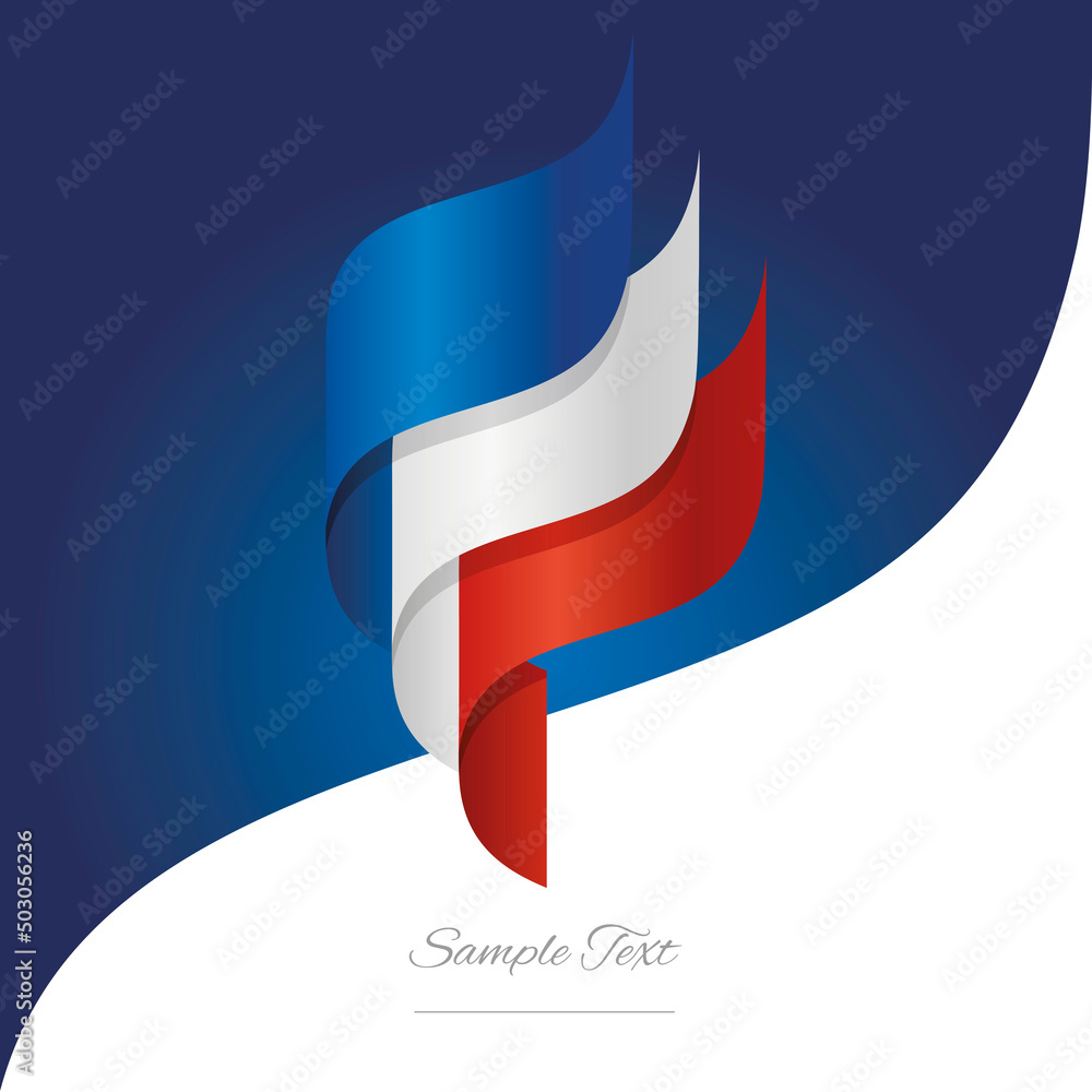 Abstract France 3D wavy flag blue white red modern ribbon strip logo icon abstract background vector Abstract France 3D wavy flag blue white red modern ribbon strip logo icon abstract background vector