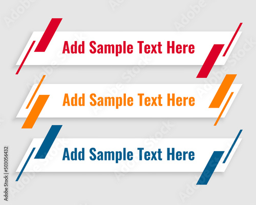 lower third geometric banners template design