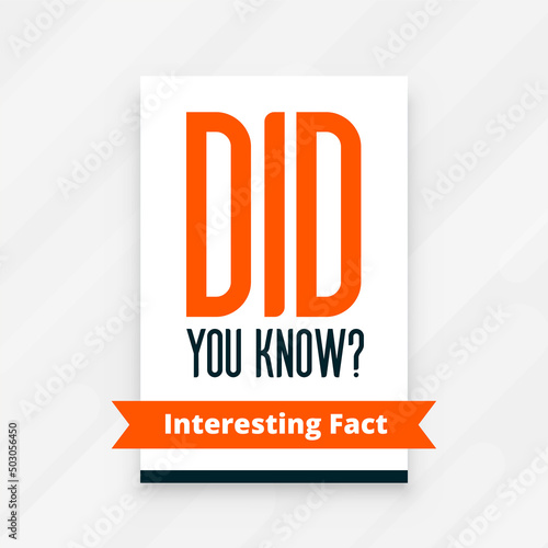 did you know facts banner design