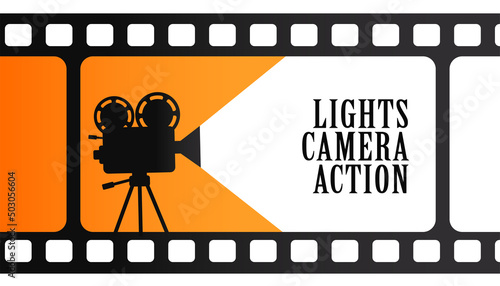 firlm strip with camera cinema background