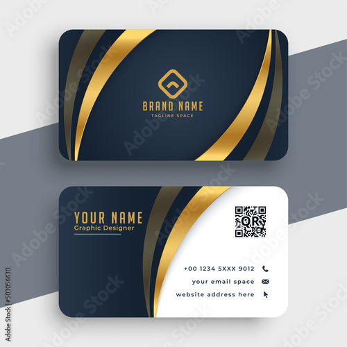 stylish premium golden business card design
