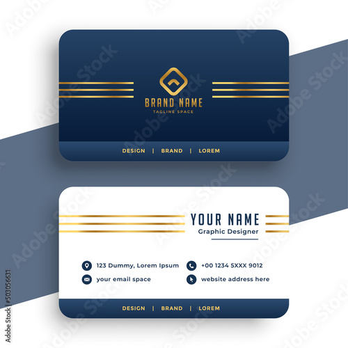 premium golden business card modern template