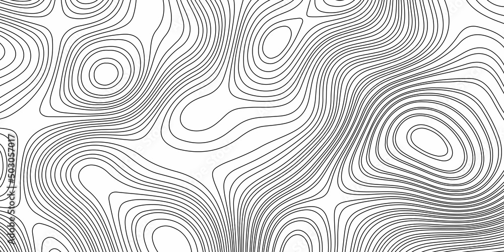 Abstract design with black and white abstract background. The concept of a conditional geography scheme and the terrain path. Wide size. Map on land vector terrain Illustration