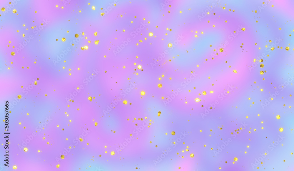 Iridescent holographic background with shining gold glitter Iridescent holographic background with shining gold glitter