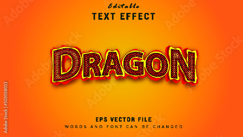 Dragon editable text effect photo