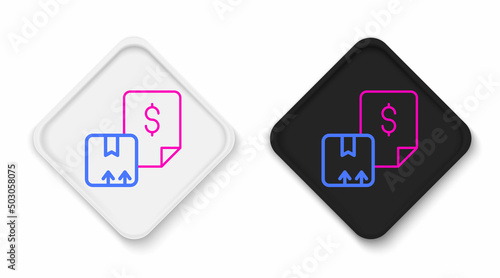 Line Waybill icon isolated on white background. Colorful outline concept. Vector