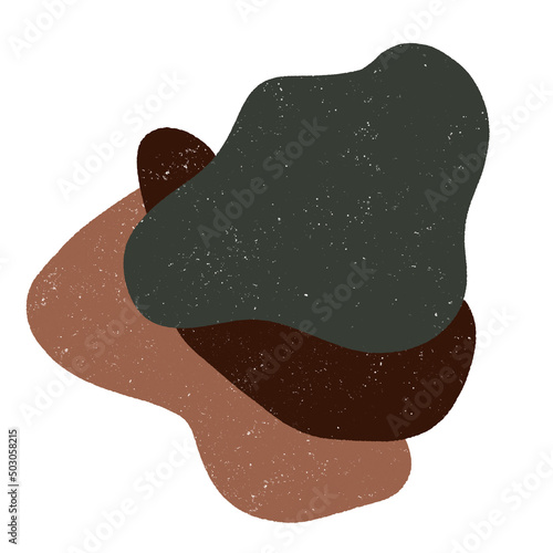Abstract Organic Shape With Grainy Texture