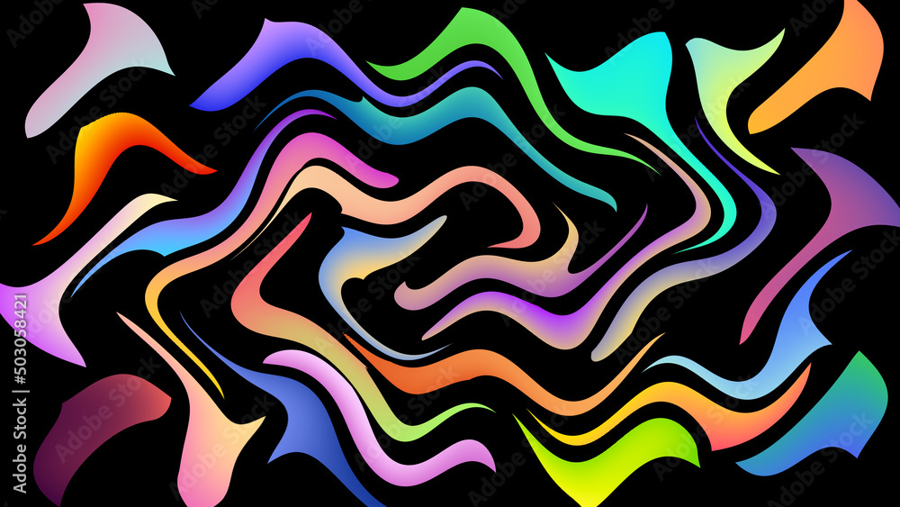 abstract colorful background with wavy shapes. modern wallpaper for decoration