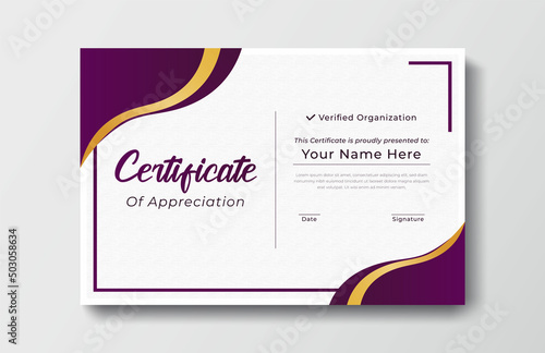 Modern certificate appreciation, certificate achievement template, award, achievement, certificate of recognition, excellence, certificate border, completion template certificate design template