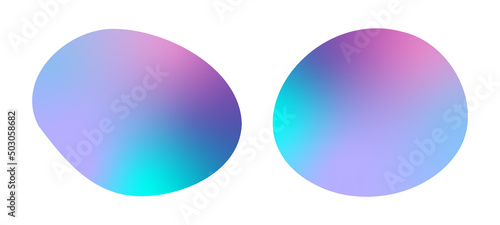 Iridescent holographic organic blob shape frames