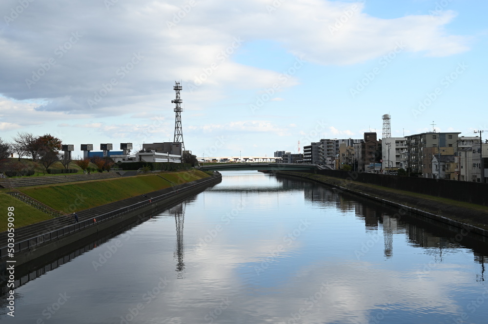 Naklejka premium 荒川の風景