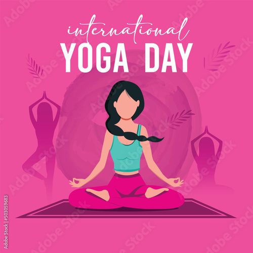 international yoga day. yoga body posture.. vector illustration design minimal vector 