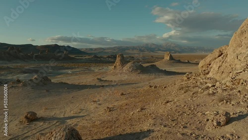 Trona Pinnacles and tufa spires in California