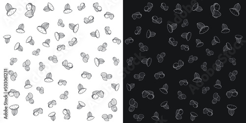 Canvas Print Organic arrowroot doodle pattern isolated background.