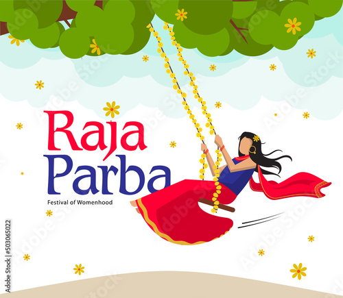 Happy Raja Parba, also known as Mithuna Sankranti photo