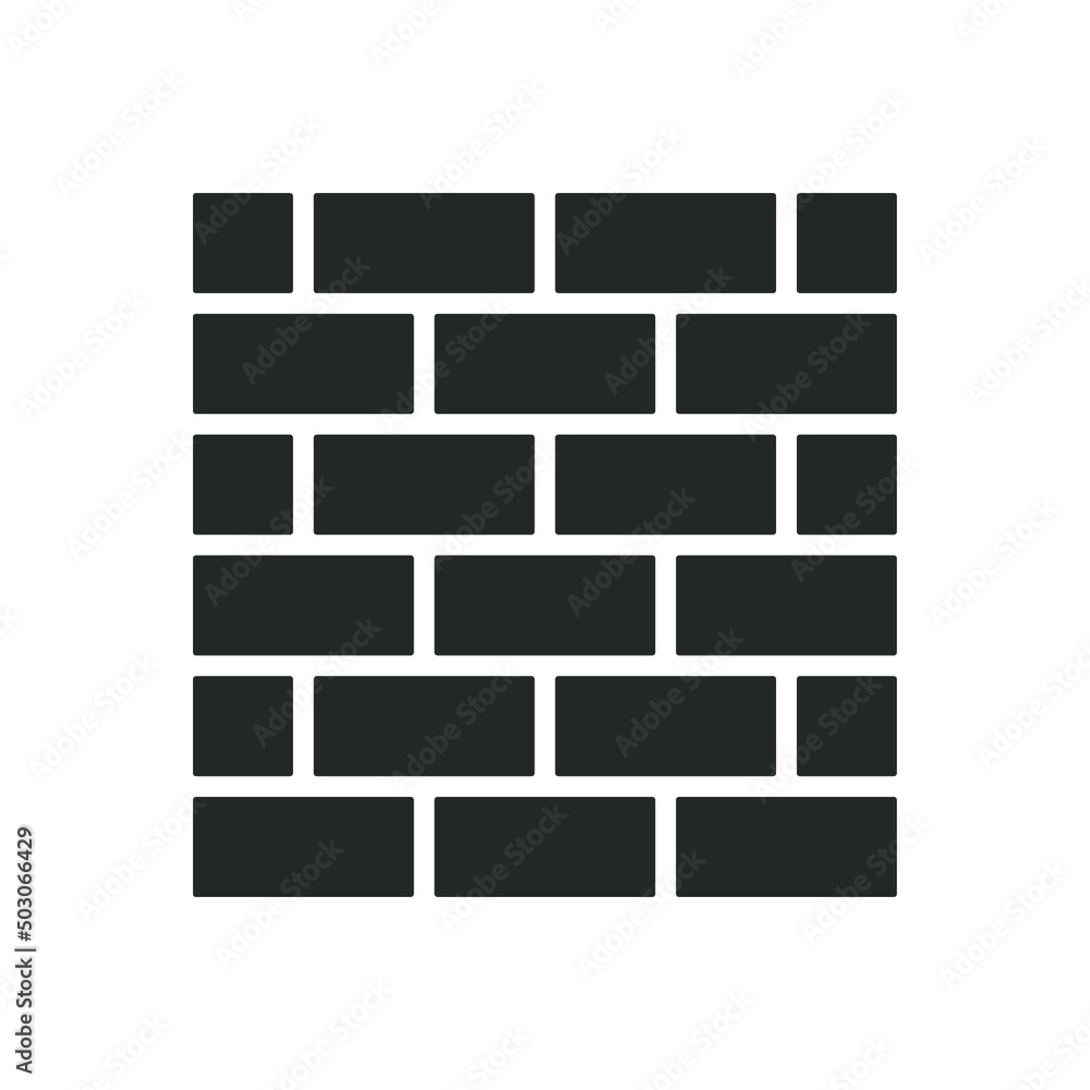 Brick wall icon. Safety and protection sign. Firewall symbol. Vector illustration image. Brick wall icon. Safety and protection sign. Firewall symbol. Vector illustration image.