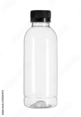 Plastic beverage bottle disposable (with clipping path) isolated on white background