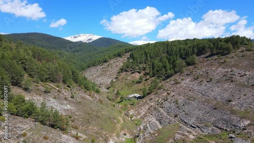 Beautiful shot of Rila mountain in Dobarsko village Bulgaria photo