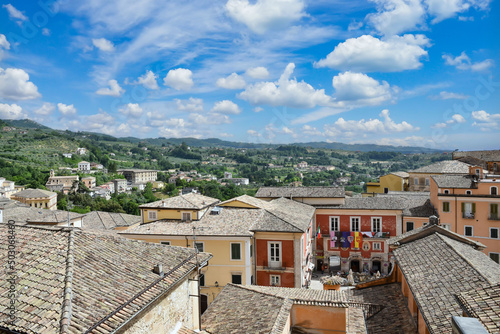Aerial view of Arpino - a small village in the province of Frosinone, Italy