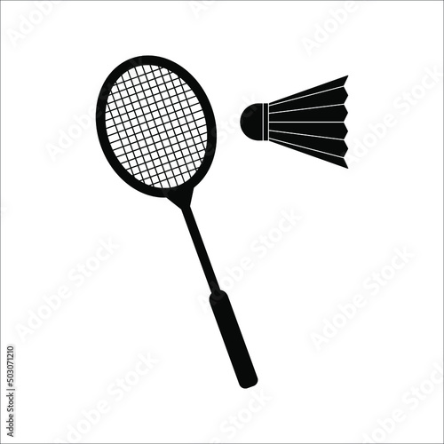 Badminton racquets or rackets icon color editable