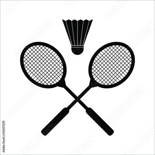Badminton racquets or rackets icon color editable