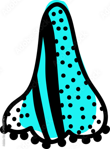 Hand drawn colorful abstract nose shape