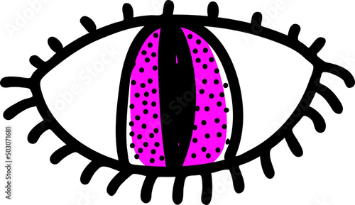 Hand drawn colorful abstract eye shape