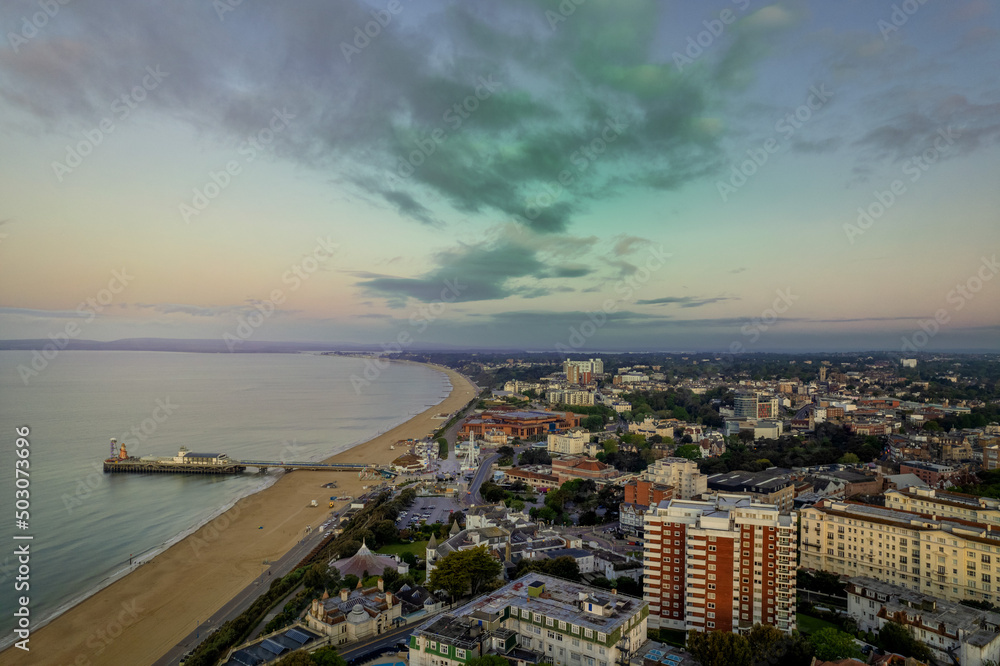 Bournemouth Beach - aerial view of the city