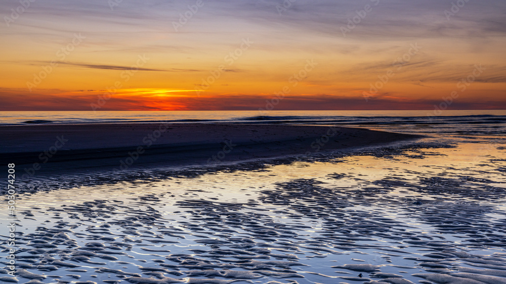 Dänemark - Hvide Sande, Strand bei Sonnenuntergang