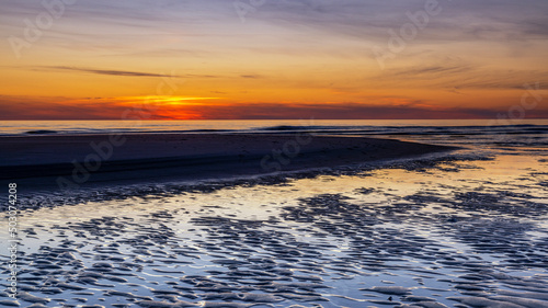 D  nemark - Hvide Sande  Strand bei Sonnenuntergang