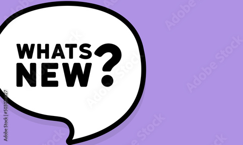 Speech bubble with whats new text. Boom retro comic style. Pop art style. Vector line icon for Business and Advertising