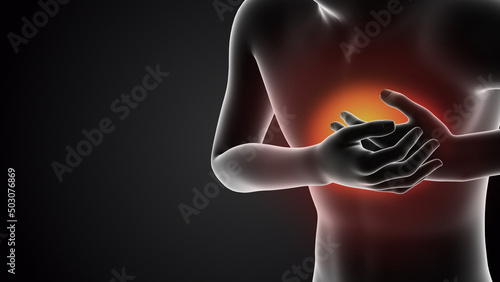 Human having pain in chest	
 photo