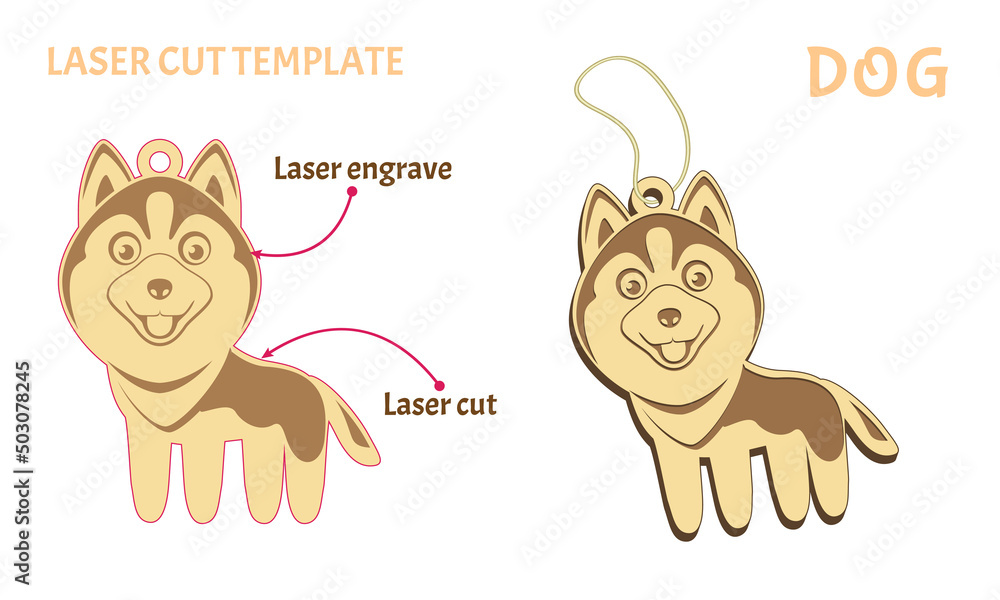 Dog. Template for laser cut and engrave. Toy from plywood. Chinese New ...