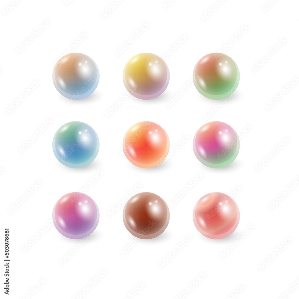 Pearls set color lines gradients