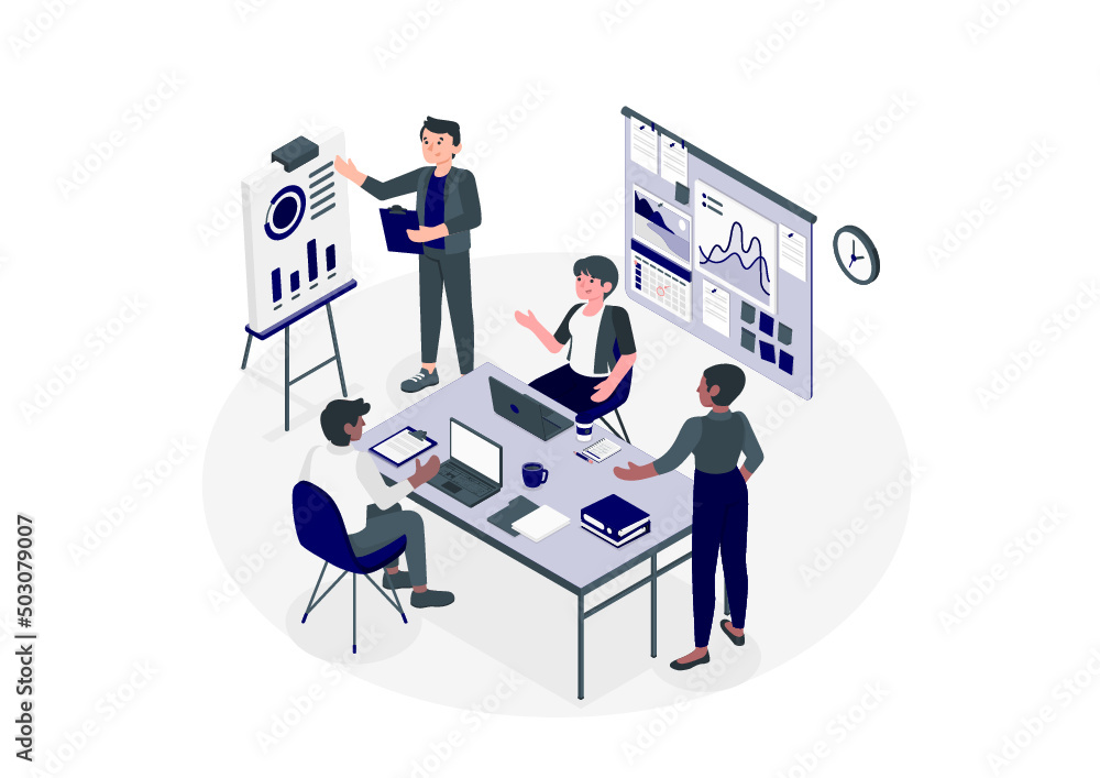 business people with chart in the event business people with chart in the event