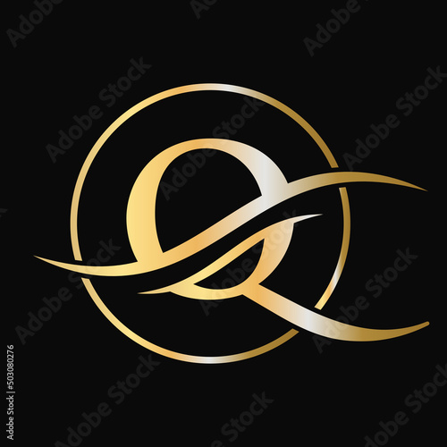 Elegant and stylish Q logo design for your company. Q letter logo design. Q Logotype for luxury sign