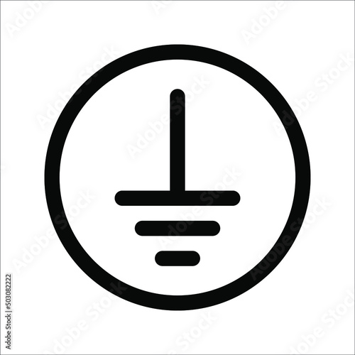 Electrical Earth Icon, Earth Symbol sign design, on white background, eps 10.